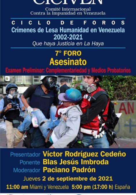 Ciclo de foros – Crímenes de Lesa Humanidad en Venezuela 2002 – 2021