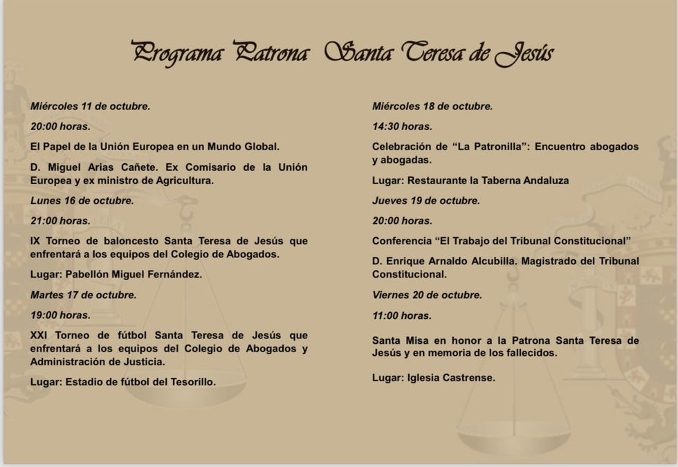 Programa Patrona Santa Teresa de Jesús 2023
