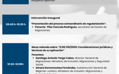 La Abogacía Española y el Ministerio de Inclusión organizan una jornada sobre el proceso extraordinario de regularización de inmigrantes